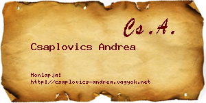 Csaplovics Andrea névjegykártya