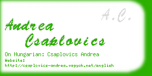 andrea csaplovics business card